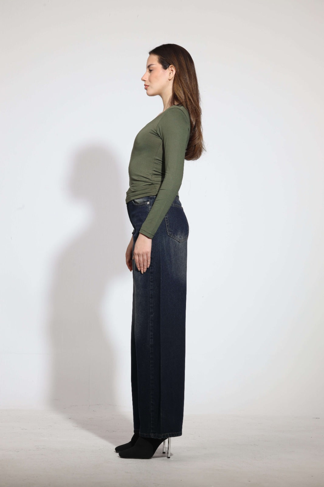 Square Neck Long Sleeve Top