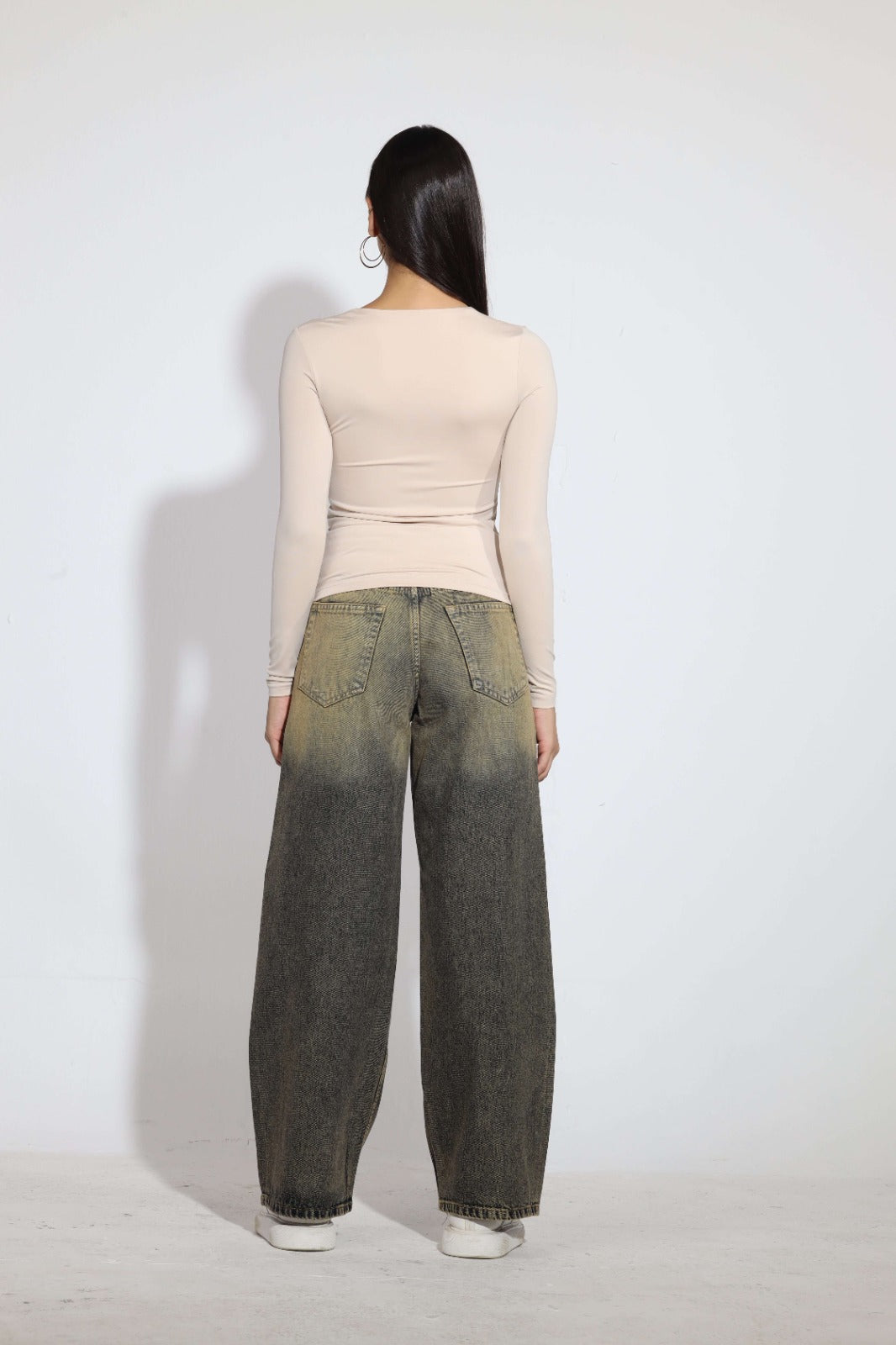 Square Neck Long Sleeve Top