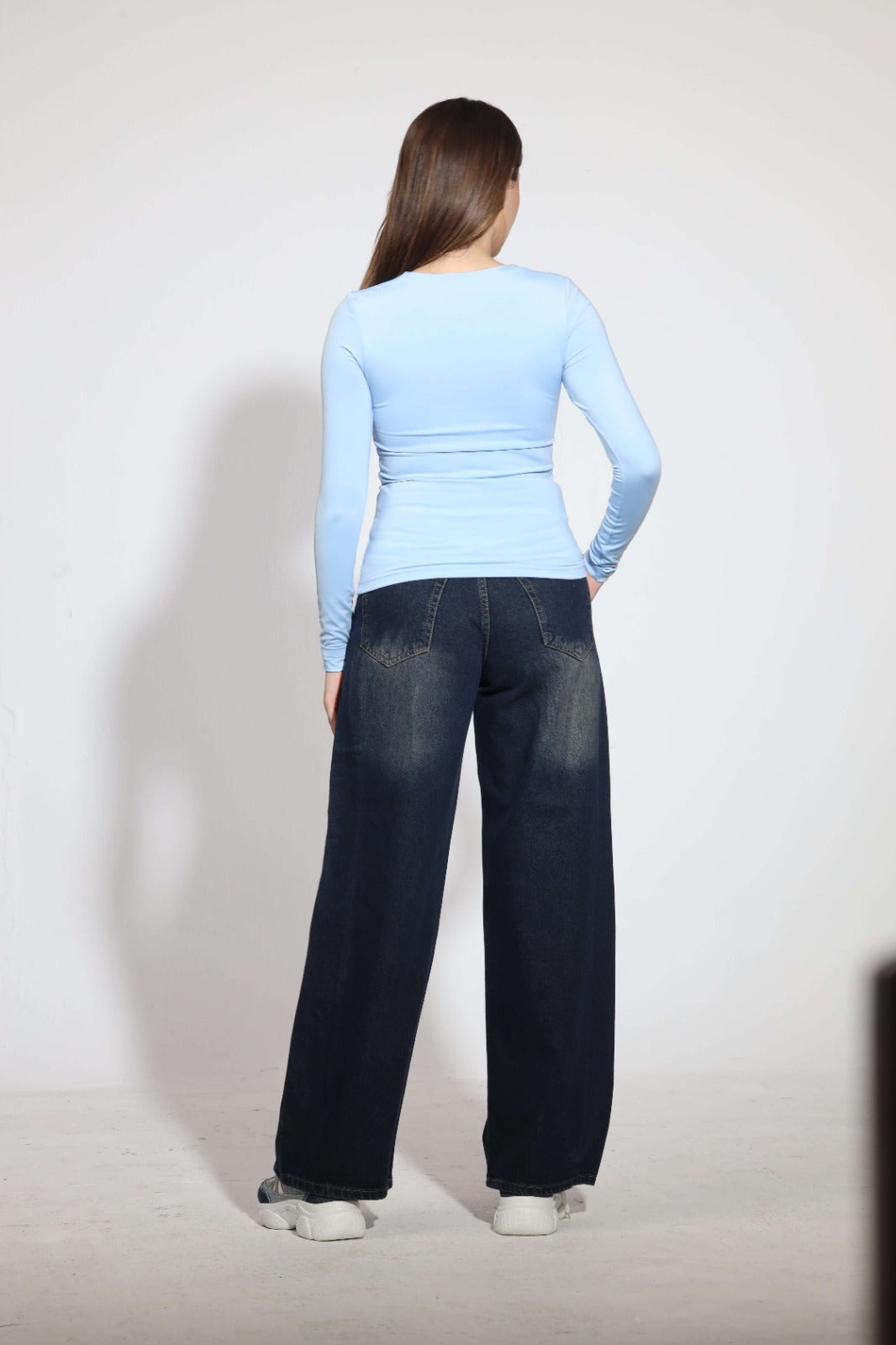 Square Neck Long Sleeve Top