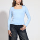 Square Neck Long Sleeve Top