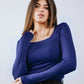 Square Neck Long Sleeve Top