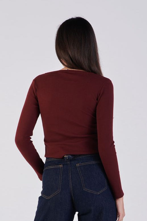 Scoop neck ribbed top