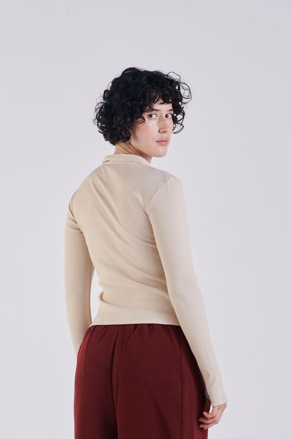 Ribbed polo long sleeve