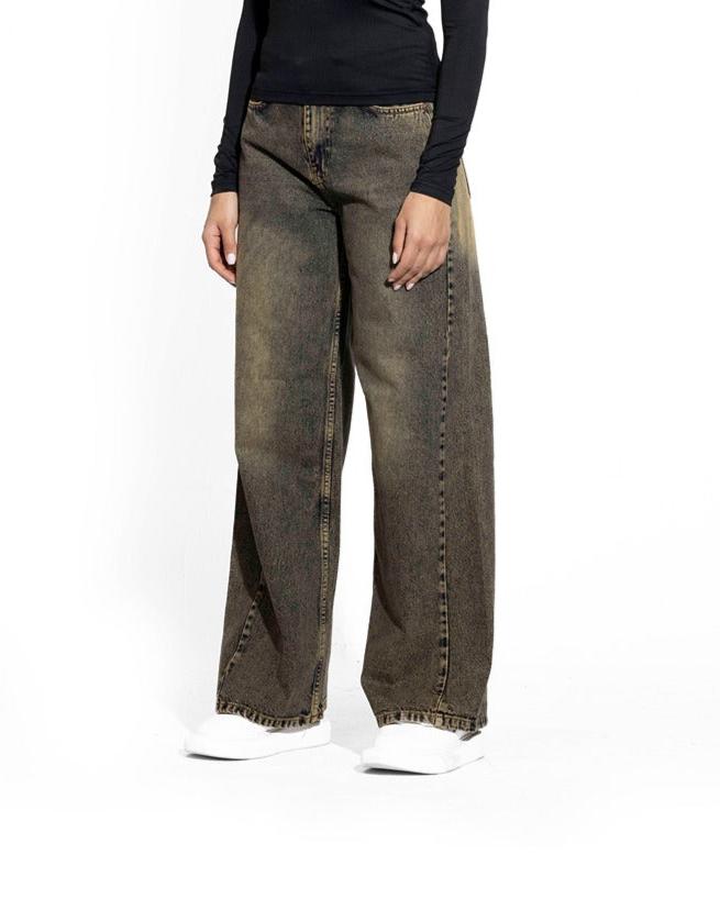 Wide Leg Denim Washed - Dirty