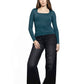 Square Neck Long Sleeve Top