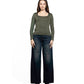 Square Neck Long Sleeve Top