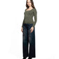 Square Neck Long Sleeve Top