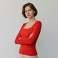 Square Neck Long Sleeve Top